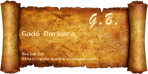 Gadó Barbara névjegykártya